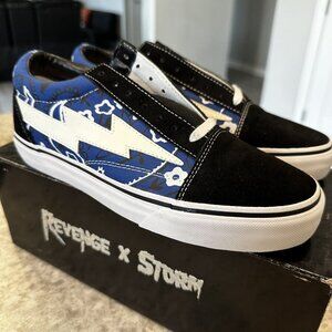 Size 7 - Revenge X Storm Blue Rag White Skate Shoe